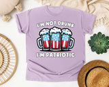 I'm Not Drunk I'm Patriotic White graphic tee in Orchid
