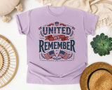 United We Remember graphic tee in Orchid