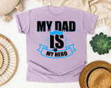 My Dad Is My Hero White 2 graphic tee in Orchid