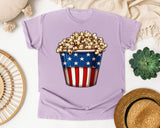 Patriotic Popcorn Bucket graphic tee in Orchid