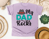 My Dad Rocks White graphic tee in Orchid