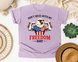 Don't Mess With My Freedom Day Grey graphic tee in Orchid