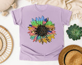 Patriotic Sunflower graphic tee in Orchid