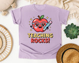 Teaching Rocks graphic tee in Orchid