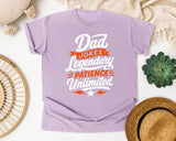 Dad Jokes Legendary Patience Unlimited White graphic tee in Orchid
