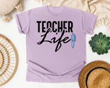 Teacher Life Pen graphic tee in Orchid