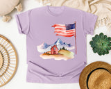 Flag Over Farmhouse graphic tee in Orchid