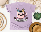 Teach Love Inspire Mug graphic tee in Orchid