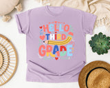 Hello Third Grade graphic tee in Orchid