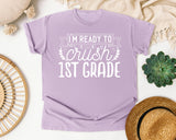 I'm Ready To Crush 1st Grade White graphic tee in Orchid