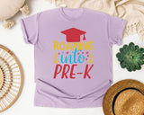 Roaring Into Pre-K Red graphic tee in Orchid