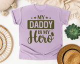 My Daddy Is My Hero White 4 graphic tee in Orchid