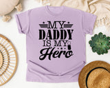 My Daddy Is My Hero White 5 graphic tee in Orchid