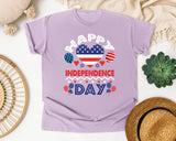 Happy Independence Day White graphic tee in Orchid