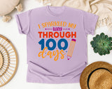 I Sparkled My Way Through 100 Days White 2 3 graphic tee in Orchid