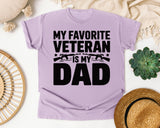 My Favorite Veteran Is My Dad Grey graphic tee in Orchid