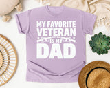 My Favorite Veteran Is My Dad White graphic tee in Orchid