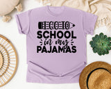 I Go To School In My Pajamas White graphic tee in Orchid