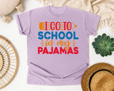 I Go To School In My Pajamas Red graphic tee in Orchid