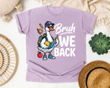 Bruh We Back Goose Light Print Graphic Tee graphic tee in Orchid
