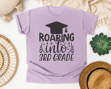 Roaring Into 3rd Grade White graphic tee in Orchid