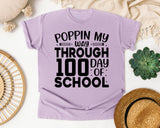 Poppin My Way Through 100 Days Of School White graphic tee in Orchid