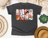 Game Day Baseball Panels graphic tee in Pepper