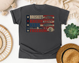 Brisket Bacon Ribs And Freedom Grey 2 graphic tee in Pepper