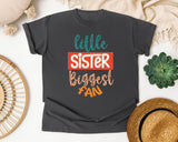Little Sister Biggest Fan graphic tee in Pepper