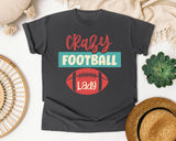 Crazy Football Lady Teal graphic tee in Pepper