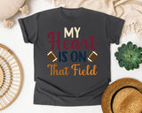 My Heart Is On That Field graphic tee in Pepper