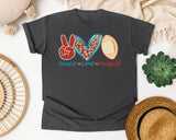 Peace Love Football Leopard graphic tee in Pepper