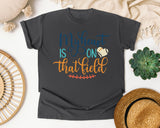 My Heart Is On That Field Navy graphic tee in Pepper