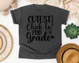 Cutest Chick In 2nd Grade Notebook graphic tee in Pepper