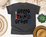 Hello Third Grade Globe graphic tee in Pepper