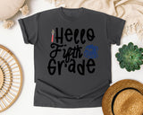 Hello Fifth Grade Backpack graphic tee in Pepper