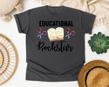 Educational Rockstar Book graphic tee in Pepper