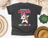 Im Ready To Crush 3rd Grade Unicorn graphic tee in Pepper