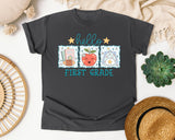 Hello First Grade Frames graphic tee in Pepper