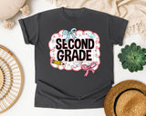 Second Grade Scallop Bow graphic tee in Pepper