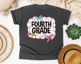 Fourth Grade Scallop Bow graphic tee in Pepper