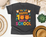Happy 100 Days Of School Alarm Clocks graphic tee in Pepper