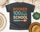 Rocked 100 Days Of School graphic tee in Pepper