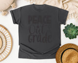 Peace Out 4th Grade Grey graphic tee in Pepper
