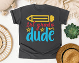 1st Grade Dude White 2 3 graphic tee in Pepper