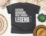 Father Husband Meat Smoker Legend White graphic tee in Pepper