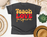 Teach Love Inspire Retro graphic tee in Pepper