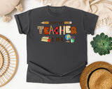 Livin That Teacher Life graphic tee in Pepper