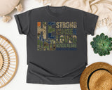 He Is Dad Strong Chosen Loved Never Alone Forever Victorious graphic tee in Pepper