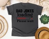 Dad Jokes Loading Please Wait White graphic tee in Pepper